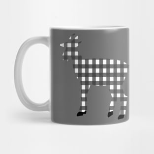 Lispe Goat with Black and White Gingham Check Mug